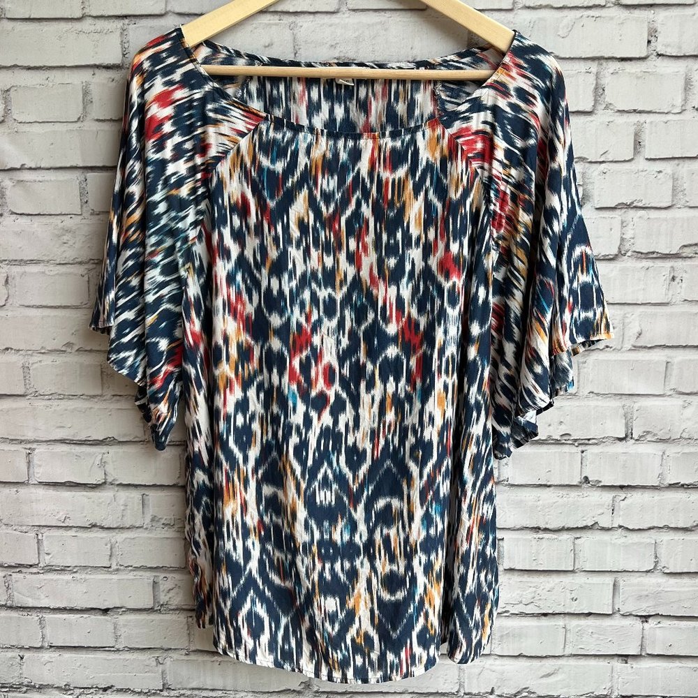 BLL New York Aztec Flame Wide Sleeve Top | Sz M